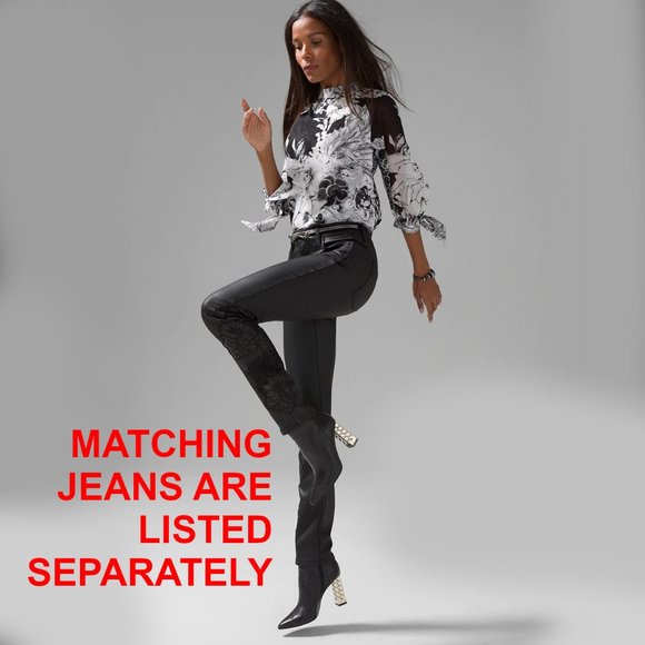 White House Black Market Jackets & Coats Whbm Nwt Coated Denim Lace